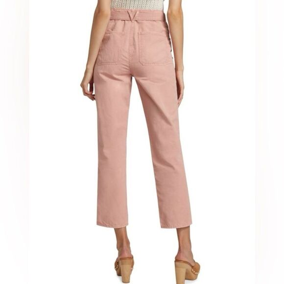 Veronica Beard Rinley Straight Ankle Jeans Pants Women’s 29 Belted Pink Preppy - Picture 11 of 13
